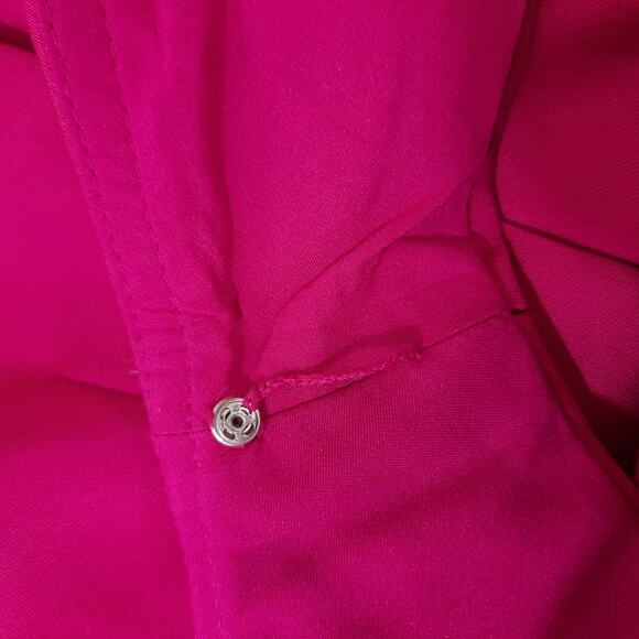 Kay Unger Hot Pink Cocktail Dress Sz 4 Satin Sleeveless Short Sheath Party Silk - Picture 10 of 12